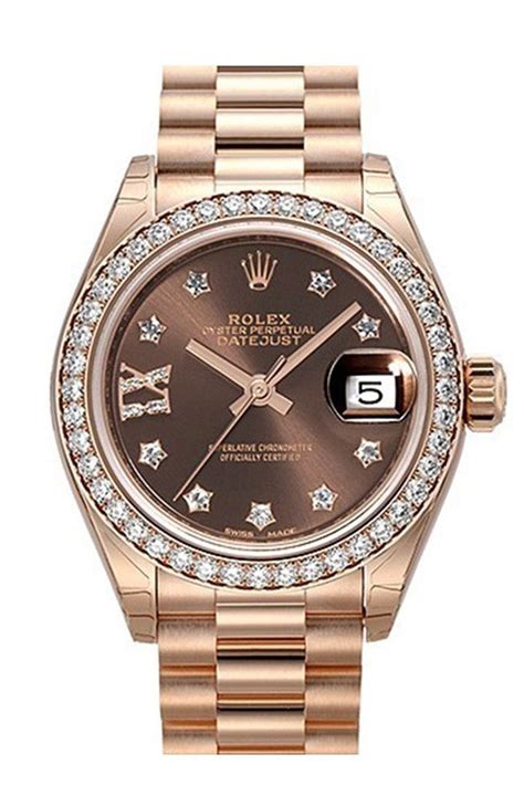 rolex lady-datejust 28 rose gold|Rolex 28mm ladies Datejust watch.